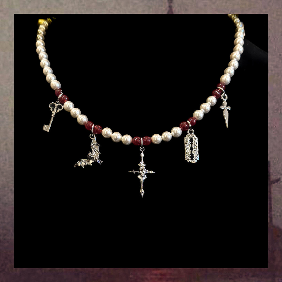 Dark Academia Pearl Necklace