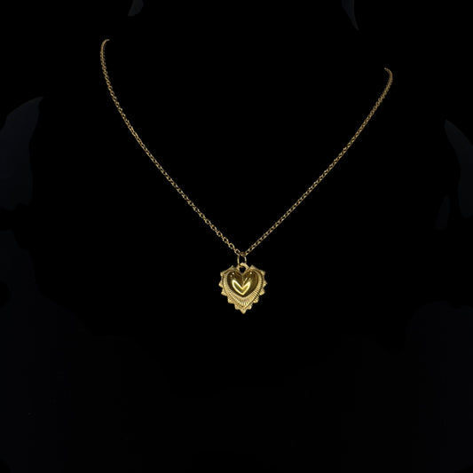 Heart Deco Micro Chain Gold