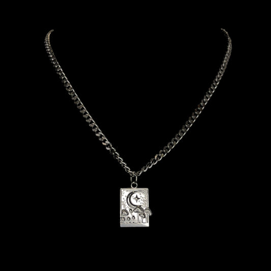 Fairy Scene Cuban Link Chain Silver